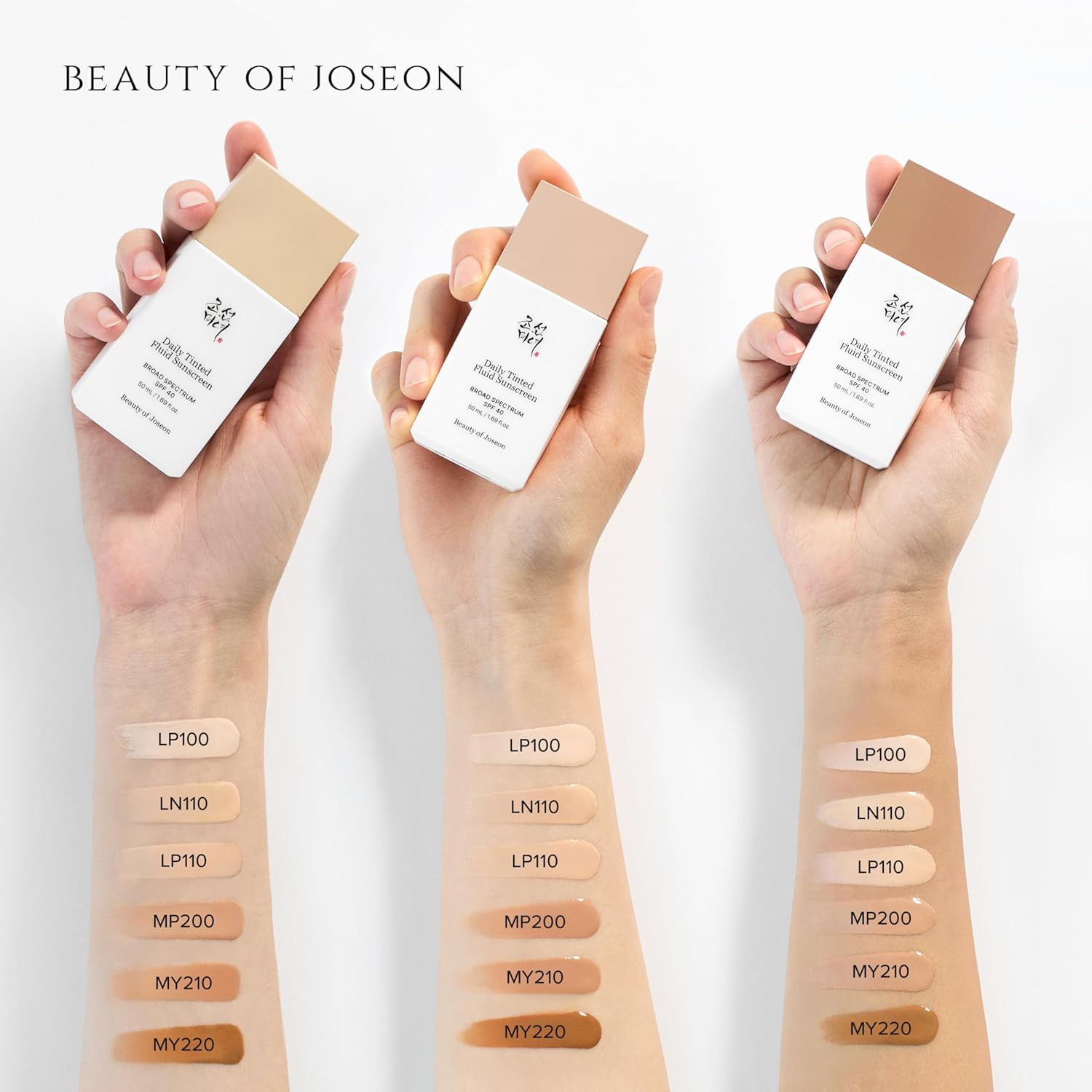 Daily Tinted Fluid Sunscreen 12 Shades for Face Moisturizing Broad Spectrum SPF 40 Korean Skincare 50Ml, 1.69 Fl.Oz #LN110 | 12 Shades, for Face, Moisturizing, Broad Spectrum, Korean Skincare, #LN110