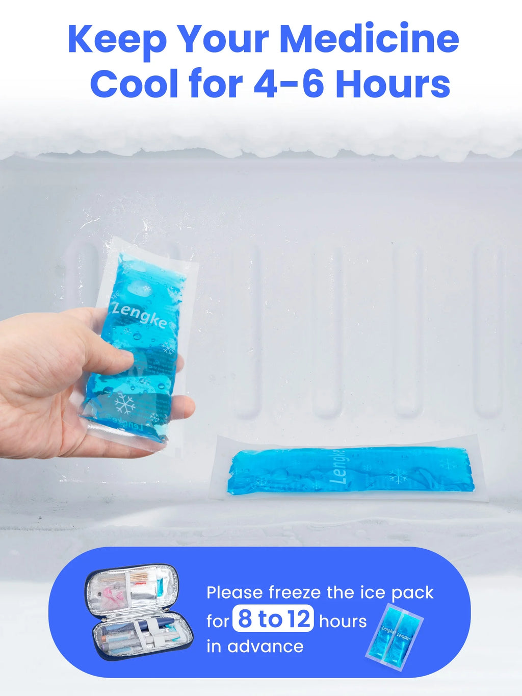 Insulin Cooler Travel Case with 2 TSA Approved Ice Packs - Insulin Pen Cooler Case, Suitable for Diabetic Insulin Bag, Medication for Peptide Case(Hydrangea)