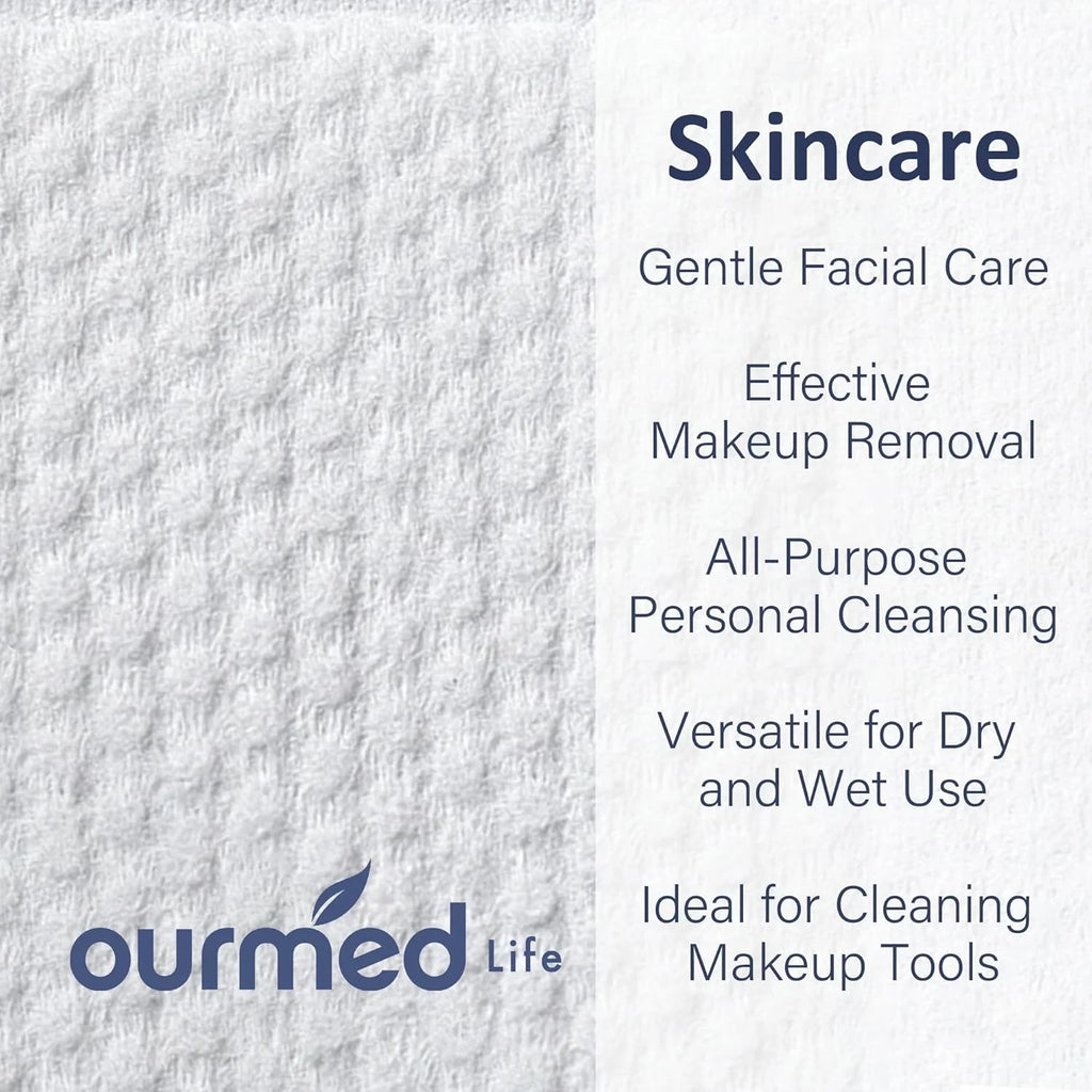 100Ct Dry Disposable Face Towels Cleansing Wipes for Face Sensitive Skin Washcloths 7.8" X 7.8"
