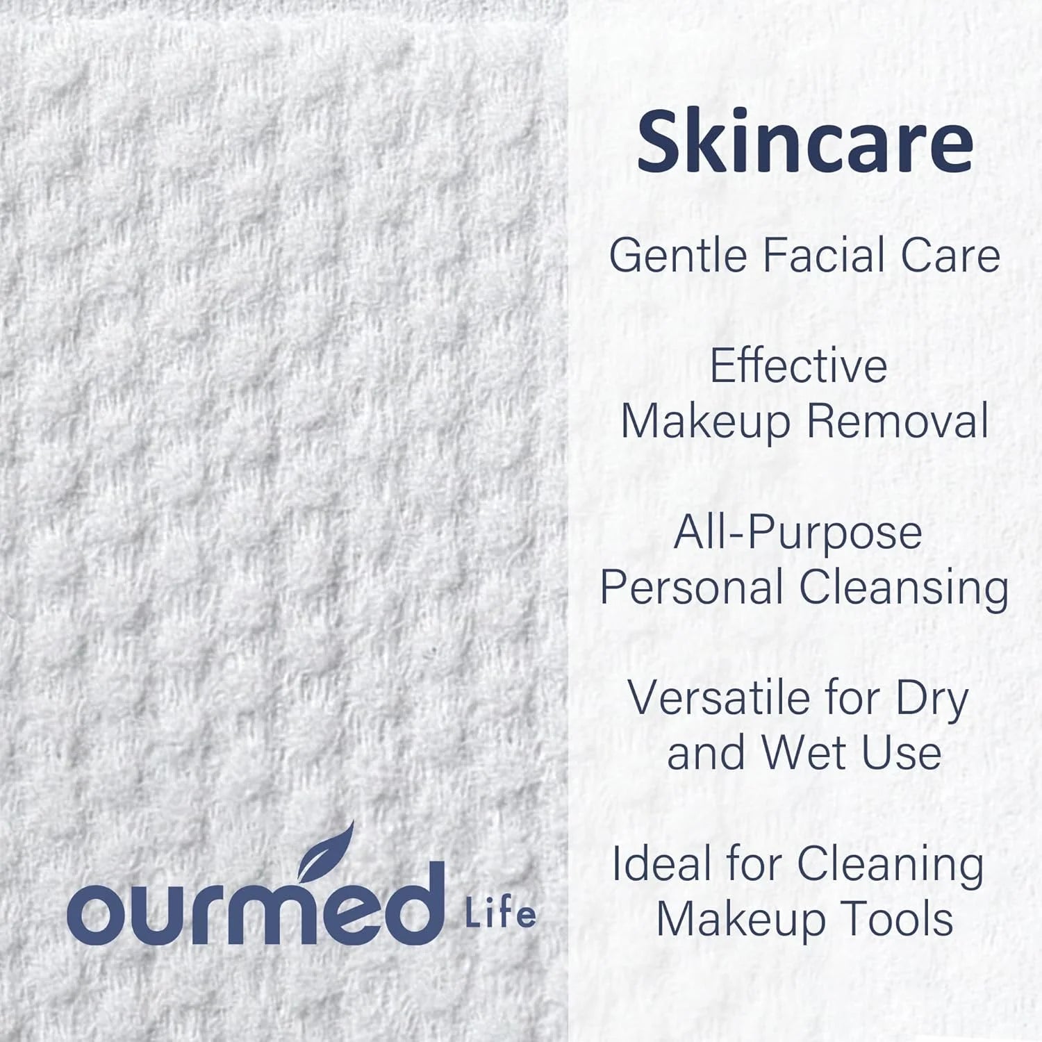 100Ct Dry Disposable Face Towels Cleansing Wipes for Face Sensitive Skin Washcloths 7.8" X 7.8"